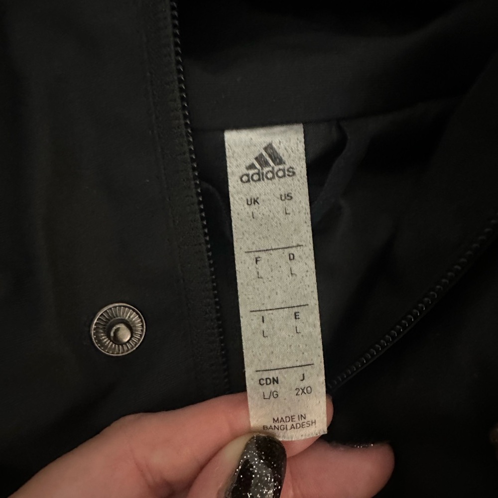 Adidas Men's Black Performance winter Jacket famous 3 stripe - Unisex - Picture 11 of 15